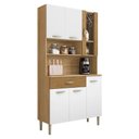 Ver imagem 1 de Armário de Cozinha Compacta 90cm Bruna K02 Freijó-supremo-ripado - Mpozenato