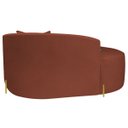 Ver imagem 7 de Divã Recamier Curvo Sala de Estar Recepção Inglaterra 150cm Pés Metal Dourado L.esq Bouclé Terracota
