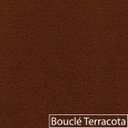 Ver mais imagens de Divã Recamier Curvo Sala de Estar Recepção Inglaterra 150cm Pés Metal Dourado L.esq Bouclé Terracota