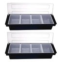 Ver imagem 1 de Kit 2 Porta Condimentos 4 Divisórias Profissional Weck Barman Organizador Frutas Especiarias Preto