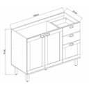 Ver imagem 2 de Balcão Cozinha Modulada 2 Portas 3 Gavetas MDF 120cm Fendi com Branco