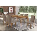 Ver imagem 1 de Conjunto: Mesa Sala Jantar Londrina C/ Tampo Madeirado Canto Curvo 180x90cm e 6 Cadeiras Tilia