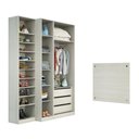 Ver imagem 2 de Guarda Roupa Closet sem Portas 4 Peças, 3 Gavetas, Sapateira e Cabeceira 94cm Prime Luciane Móveis