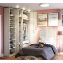 Ver imagem 1 de Guarda Roupa Closet sem Portas 4 Peças, 3 Gavetas, Sapateira e Cabeceira 94cm Prime Luciane Móveis