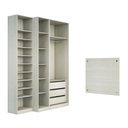 Ver imagem 3 de Guarda Roupa Closet sem Portas 4 Peças, 3 Gavetas, Sapateira e Cabeceira 94cm Prime Luciane Móveis