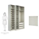 Ver imagem 6 de Guarda Roupa Closet sem Portas 4 Peças, 3 Gavetas, Sapateira e Cabeceira 94cm Prime Luciane Móveis