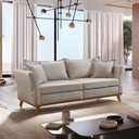 Ver imagem 2 de Sofá Living Versace 3 Lugares Zarat Linho Bege Claro 1,80m