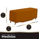 Ver imagem 2 de Calçadeira Baú Queen Estofada Maitê Veludo Terra Cota