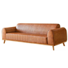 Sofá Living Átila Couro Ecológico Caramelo, 2,10 Metros, Design Retrô. - 3