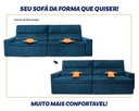 Ver imagem 5 de Sofá Retrátil Reclinável Supremo 2,10m Suede Velut Azul Marinho Molas no Assento - King House