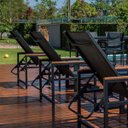 Ver imagem 6 de Espreguiçadeira Preta para Piscina Amélia em Aluminio e Tela Sling Braço de Madeira