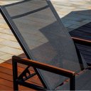 Ver imagem 5 de Espreguiçadeira Preta para Piscina Amélia em Aluminio e Tela Sling Braço de Madeira