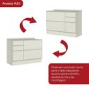 Ver imagem 6 de Balcão Pia 01 Porta 04 Gavetas 120cm 100% MDF Fineze Bege/Areia HP
