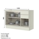 Ver imagem 5 de Balcão Pia 01 Porta 04 Gavetas 120cm 100% MDF Fineze Bege/Areia HP