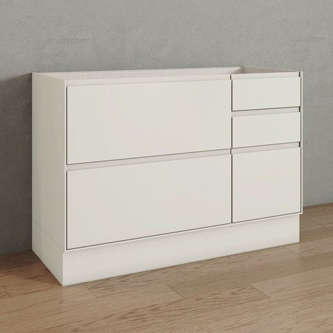 Balcão Pia 01 Porta 04 Gavetas 120cm 100% MDF Fineze Bege/Areia HP
