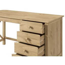 Escrivaninha em Madeira Maciça com 4 Gavetas Marrom Antique - 5