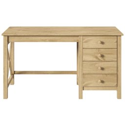 Escrivaninha em Madeira Maciça com 4 Gavetas Marrom Antique - 2