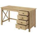 Ver imagem 3 de Escrivaninha em Madeira Maciça com 4 Gavetas Marrom Antique