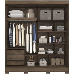 Guarda-Roupa Roupeiro Panan Ilheus 2 Portas 3 Gavetas com Espelho - 3