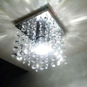 Lustre de Cristal Verdadeiro K9 14x14 Cm Sala Quarto Ilustre Cristais