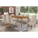 Ver imagem 1 de Conjunto: Mesa de Cozinha Londrina Tampo Curvo 180cm+6 Cadeiras Maldivas Madeira Naturale -