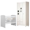Ver imagem 1 de Berço Americano Carinho com Guarda Roupa Life Branco Acetinado - Tigus