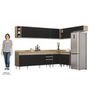 Ver imagem 5 de Armário de Cozinha Modulado de Canto 8 Peças Cp26 Balcão com Tampo Castanho/preto - Lumil Lumil Móve