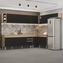 Ver imagem 2 de Armário de Cozinha Modulado de Canto 8 Peças Cp26 Balcão com Tampo Castanho/preto - Lumil Lumil Móve
