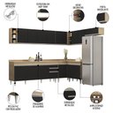 Ver imagem 3 de Armário de Cozinha Modulado de Canto 8 Peças Cp26 Balcão com Tampo Castanho/preto - Lumil Lumil Móve