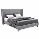 Ver imagem 2 de Cama Japonesa com Cabeceira Corea Queen Linho Cinza - Sallar Home