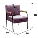 Ver imagem 2 de Poltrona Jade Veludo com Braços de Metal Roxo 380 Bella Decor