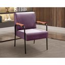 Ver imagem 3 de Poltrona Jade Veludo com Braços de Metal Roxo 380 Bella Decor