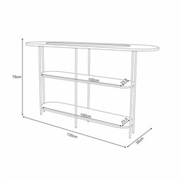 Aparador Decorativo Sala de Estar Infinity Tampo em Vidro e Pés em Aço Castanho G26 - Hb Móveis - 4