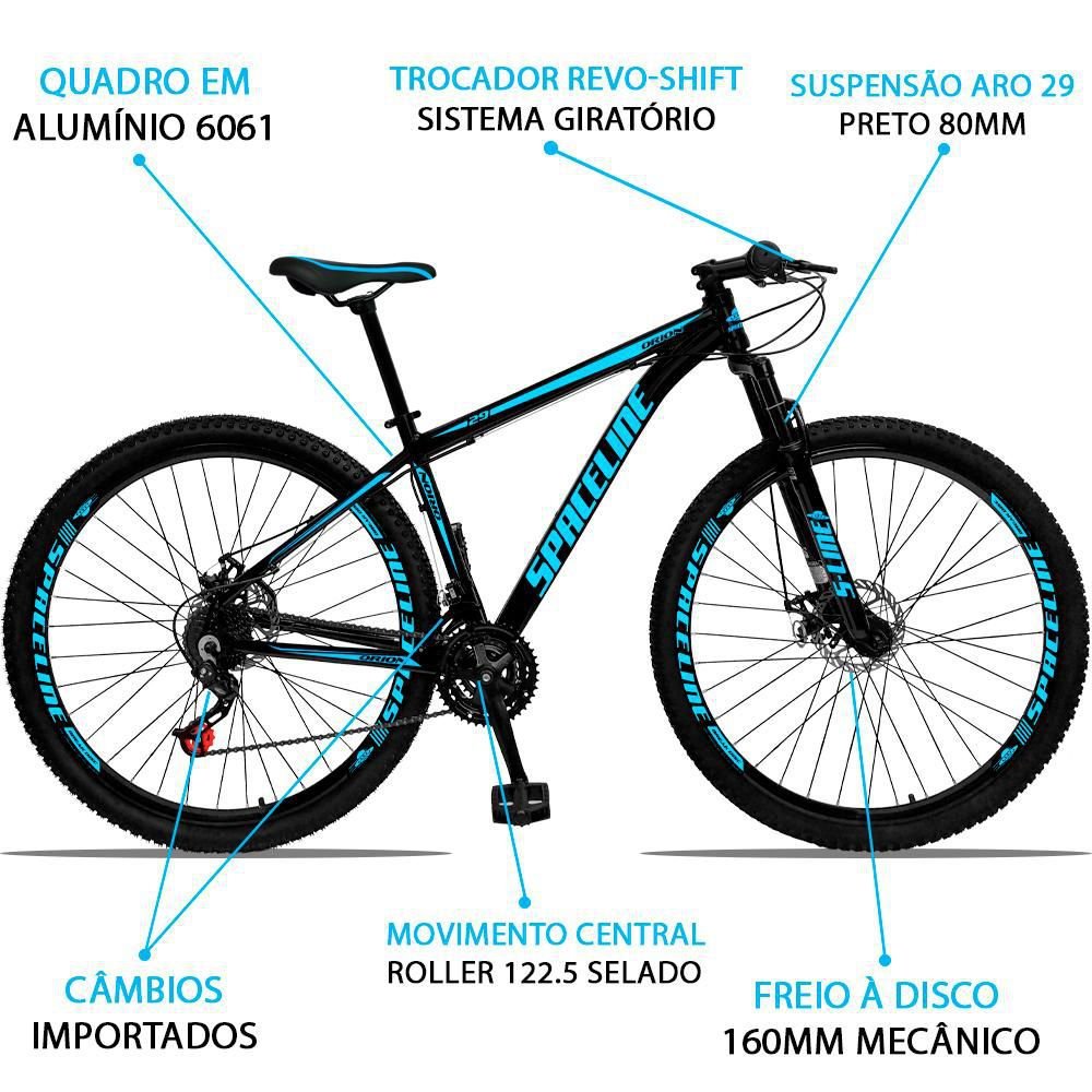 Bicicleta Orion Aro 29 Quadro Alumínio Suspensão 21 Marchas Freio a Disco Mecânico - Spaceline - Pre - 4