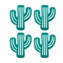 Ver imagem 1 de Kit 4 Porta Copo Decorativo em Silicone Formato Cacto Suporte Mesa Bolacha Chopp Verde Água