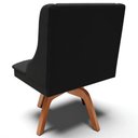 Ver imagem 6 de Kit 5 Cadeiras Decorativas Sala de Jantar Base Giratória de Madeira Firenze Veludo Preto/Natural G19