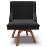 Kit 5 Cadeiras Decorativas Sala de Jantar Base Giratória de Madeira Firenze Veludo Preto/Natural G19 - 7