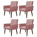 Ver imagem 1 de Kit 4 Poltronas para Sala Pés de Madeira Nina