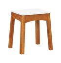 Ver imagem 1 de Banco Médio Áustria Madeira Maciça Assento Mdf Laqueado - Amêndoa/branco