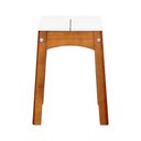 Ver imagem 3 de Banco Médio Áustria Madeira Maciça Assento Mdf Laqueado - Amêndoa/branco