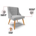 Ver imagem 3 de Kit 6 Cadeiras Estofadas para Sala de Jantar Pés Palito Lia Suede Cinza - Ibiza