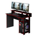 Ver imagem 1 de Mesa para Escritório Home Office Gamer ME4153 MDP Preto/Vermelho - Gran Belo