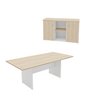 Conjunto Escritório Mesa Reunião Armário Credenza Escritório Office Netmobil - Dubai/branco - 4