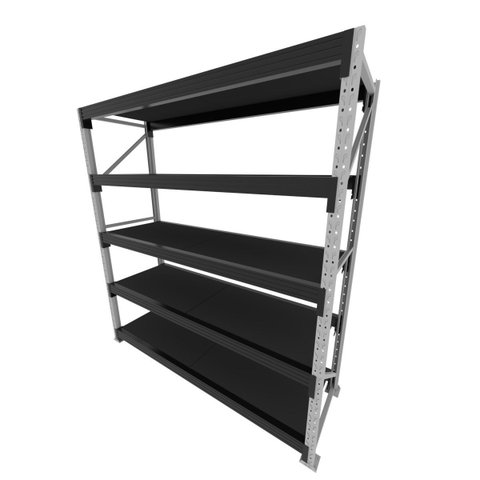 Mini Porta Pallet 200 Kg por Nivel Inicial com 5 Niveis Preto com Mdf Preto