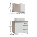 Ver imagem 6 de Conjunto Gabinete Banheiro Completo Prisma 60cm - Madeirado / Branco com Tampo Vidro