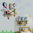 Ver mais imagens de Prateleira Infantil Avião Azul e Branco - Branco e Madeira