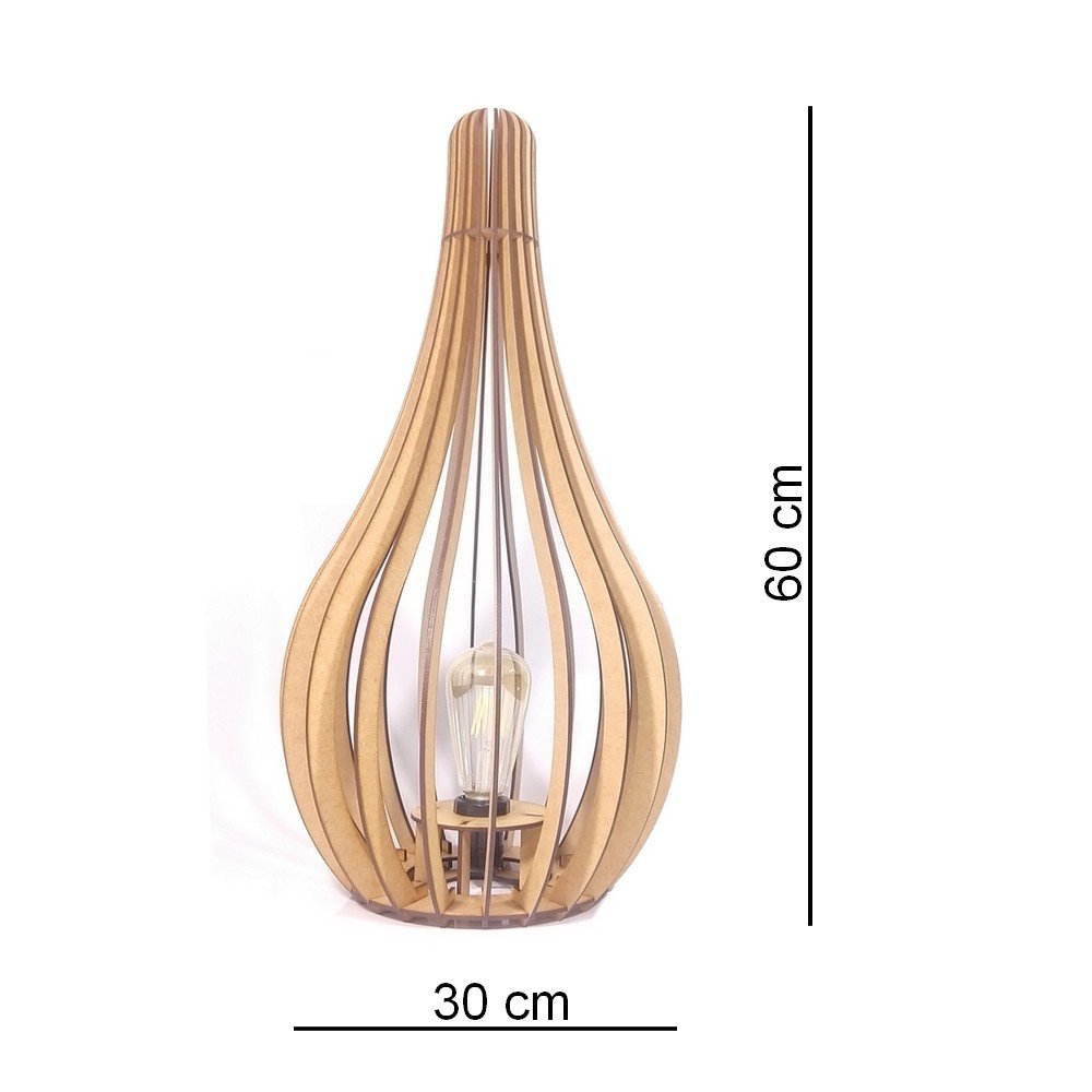 Luminária de Chão Capadócia Mod. Gota Cru 60cm MadeiraMadeira