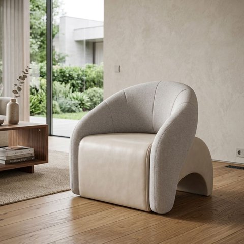 Poltrona Decorativa Confortável Pé Palitos:Linho Prata