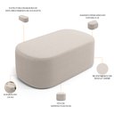 Ver imagem 6 de Cabeceira Cama Box 100cm Lanna com Puff Recamier Doha W01 Bouclê Creme - Lyam Decor