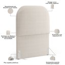 Ver mais imagens de Cabeceira Cama Box 100cm Lanna com Puff Recamier Doha W01 Bouclê Creme - Lyam Decor